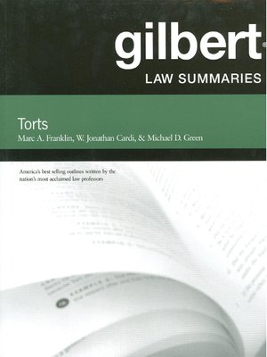 cover image of Gilbert Law Summaries on Torts, 24th